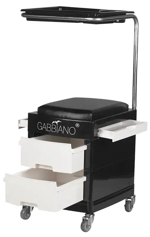 Тележка косметологическая с подножкой Gabbiano 16 Plus 125885 (Black/White) - 6