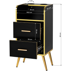 Tumba de coafor Gabbiano Trix 149712 (Black/Gold) Thumb