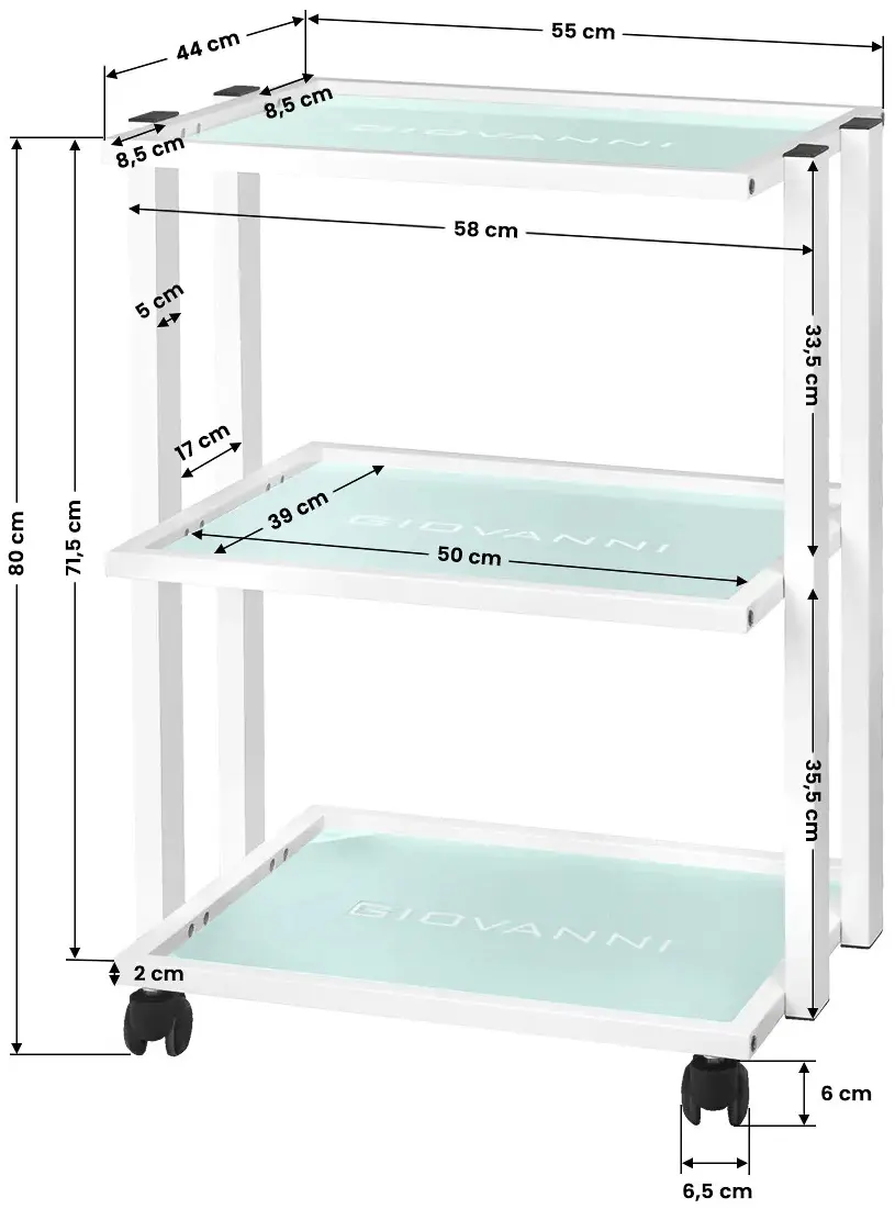 Тележка косметолога Giovanni 1041 101637 (White) - 5