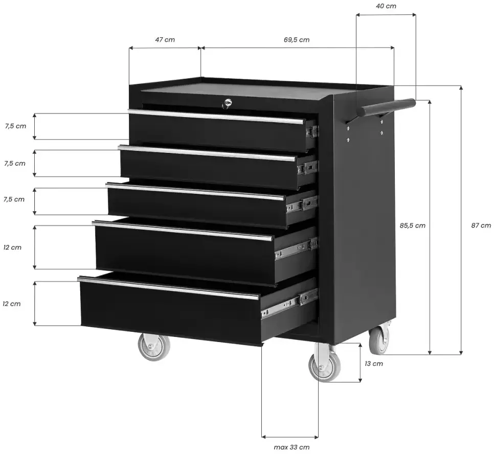 Тележка косметологическая Pro Ink 005 154325 (Black)