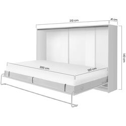 Set mobilier New Elegance Basic BS-P-H-120 + BS-SZ-S + BS-SZ-P + BS-N Horizontal 120x200 (Congo) Thumb