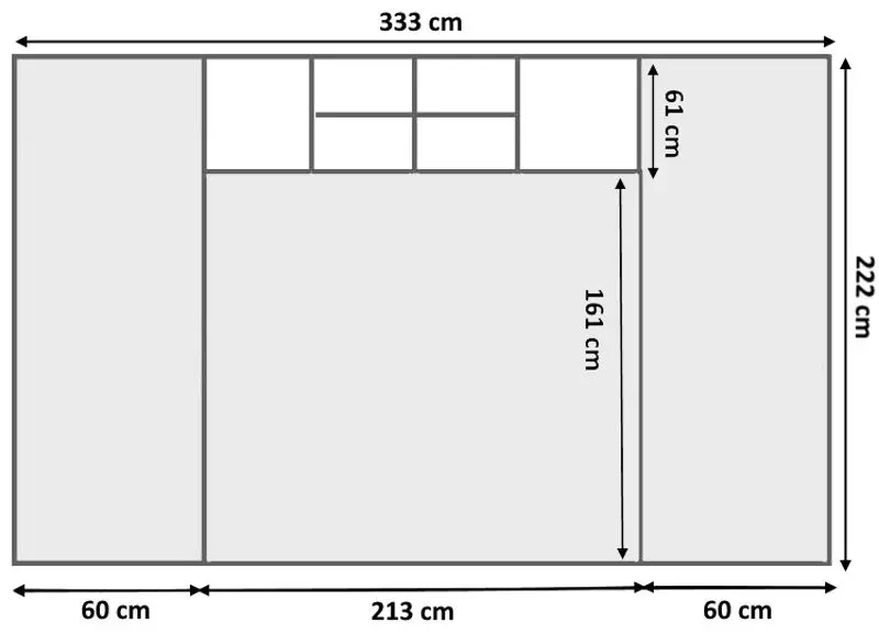 Комплект мебели New Elegance Basic BS-P-H-140 + BS-SZ-S + BS-SZ-P + BS-N Horizontal 140x200 (Sonoma Oak Light)