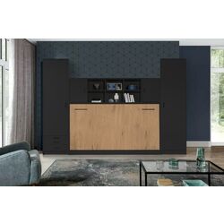 Комплект мебели New Elegance Basic BS-P-H-90 + BS-SZ-S + BS-SZ-P + BS-N Horizontal 90x200 (Black/Oak Lancelot) Thumb