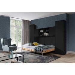 Комплект мебели New Elegance Basic BS-P-H-90 + BS-SZ-S + BS-SZ-P + BS-N Horizontal 90x200 (Black/Oak Lancelot)