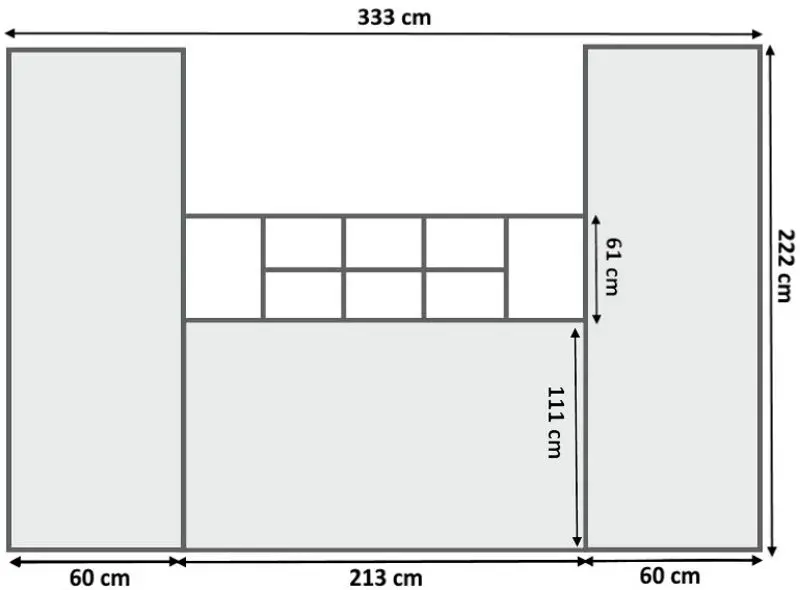 Комплект мебели New Elegance Basic BS-P-H-90 + BS-SZ-S + BS-SZ-P + BS-N Horizontal 90x200 (Black/Oak Lancelot)
