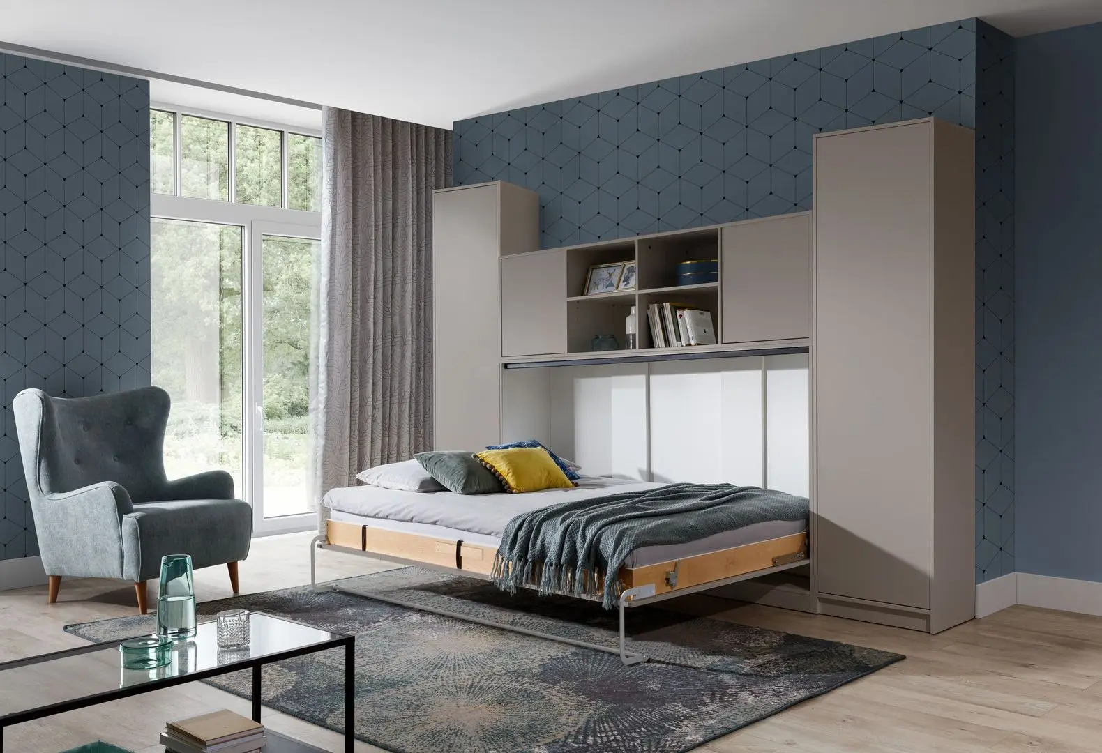 Комплект мебели New Elegance Basic BS-P-H-90 + BS-SZ-S + BS-SZ-P + BS-N Horizontal 90x200 (Congo)