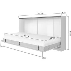 Комплект мебели New Elegance Basic BS-P-H-90 + BS-SZ-S + BS-SZ-P + BS-N Horizontal 90x200 (Sonoma Oak Light) Thumb
