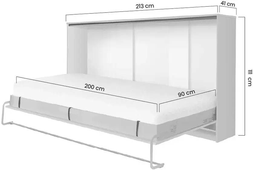 Комплект мебели New Elegance Basic BS-P-H-90 + BS-SZ-S + BS-SZ-P + BS-N Horizontal 90x200 (Sonoma Oak Light)