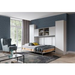 Set mobilier New Elegance Basic BS-P-H-90 + BS-SZ-S + BS-SZ-P + BS-N Horizontal 90x200 (White Matte)