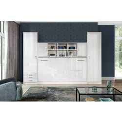 Комплект мебели New Elegance Basic BS-P-H-90-BP + BS-SZ-S-BP + BS-SZ-P-BP + BS-N-BP Horizontal 90x200 (White Matte/White Gloss) Thumb