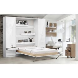 Комплект мебели New Elegance Basic BS-P-V-120-BP + BS-SZ-S-BP + BS-SZ-P-BP Vertical 120x200 (White Matte/White Gloss)