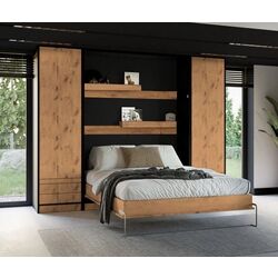 Комплект мебели New Elegance Basic BS-P-V-120 + BS-SZ-S + BS-SZ-P Vertical 120x200 (Black/Oak Lancelot)