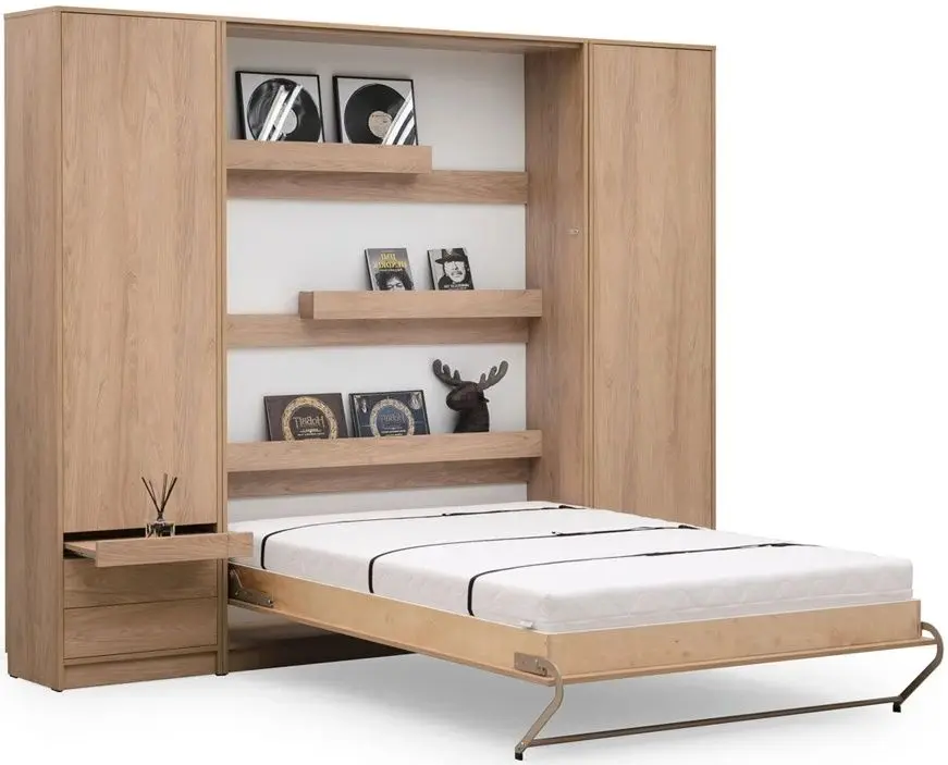 Set mobilier New Elegance Basic BS-P-V-120 + BS-SZ-S + BS-SZ-P Vertical 120x200 (Sonoma Oak Light)