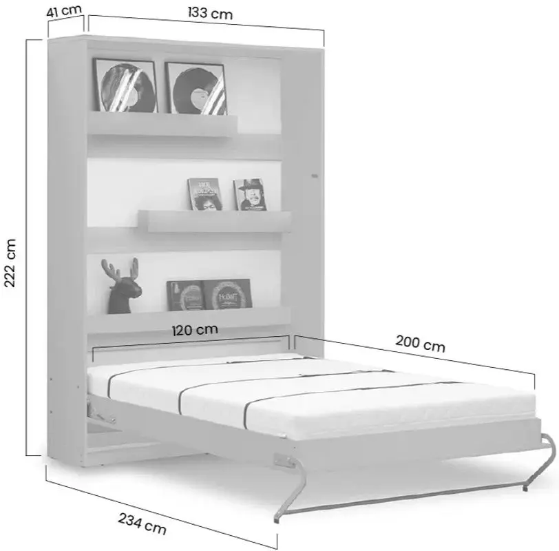 Set mobilier New Elegance Basic BS-P-V-120 + BS-SZ-S + BS-SZ-P Vertical 120x200 (Sonoma Oak Light)