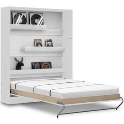 Set mobilier New Elegance Basic BS-P-V-140-BP + BS-SZ-S-BP + BS-SZ-P-BP Vertical 140x200 (White Matte/White Gloss) Thumb