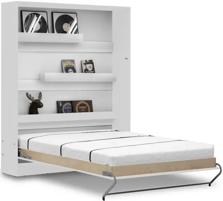 Set mobilier New Elegance Basic BS-P-V-140-BP + BS-SZ-S-BP + BS-SZ-P-BP Vertical 140x200 (White Matte/White Gloss)
