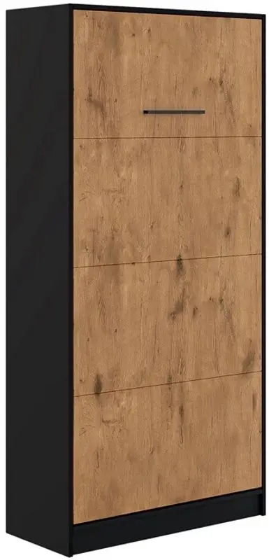 Set mobilier New Elegance Basic BS-P-V-90 + BS-SZ-S + BS-SZ-P Vertical 90x200 (Black/Oak Lancelot)