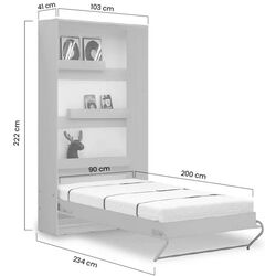Комплект мебели New Elegance Basic BS-P-V-90 + BS-SZ-S + BS-SZ-P Vertical 90x200 (Sonoma Oak Light) Thumb