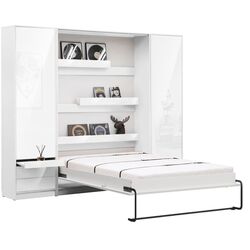 Комплект мебели New Elegance Genius GS-P-V-120-BP + GS-SZ-S-BP + GS-SZ-P-BP Vertical 120x200 (White Matte/White Gloss) Thumb