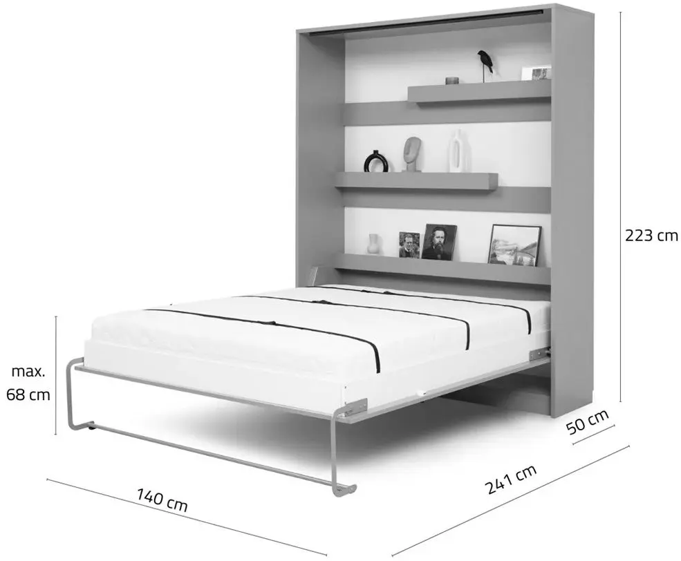 Set mobilier New Elegance Genius GS-P-V-120 + GS-SZ-S + GS-SZ-P Vertical 120x200 (Black/Oak Lancelot)