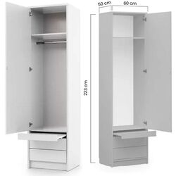 Set mobilier New Elegance Genius GS-P-V-120 + GS-SZ-S + GS-SZ-P Vertical 120x200 (White Matte) Thumb