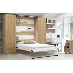 Set mobilier New Elegance Genius GS-P-V-B-120 + GS-SZ-S + GS-SZ-P Vertical cu masa 120x200 (Oiled Oak)
