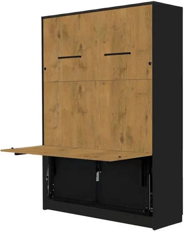 Комплект мебели New Elegance Genius GS-P-V-B-140 + GS-SZ-S + GS-SZ-P Vertical со столом 140x200 (Black/Oak Lancelot)