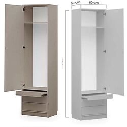 Set mobilier New Elegance Genius GS-P-V-B-140 + GS-SZ-S + GS-SZ-P Vertical cu masa 140x200 (Congo) Thumb