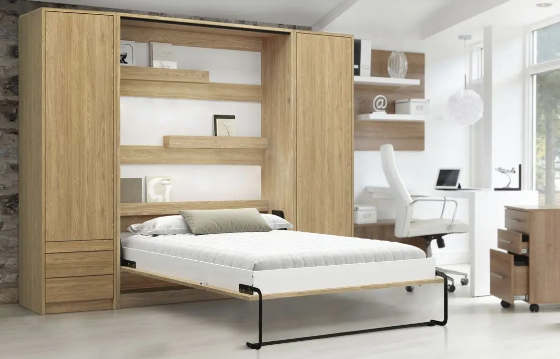 Set mobilier New Elegance Genius GS-P-V-B-140 + GS-SZ-S + GS-SZ-P Vertical cu masa 140x200 (Oiled Oak)