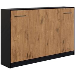 Кровать-трансформер откидная New Elegance Basic BS-P-H-140 Horizontal 140x200 (Black/Oak Lancelot) Thumb
