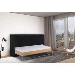 Кровать-трансформер откидная New Elegance Basic BS-P-H-90 Horizontal 90x200 (Black/Oak Lancelot)