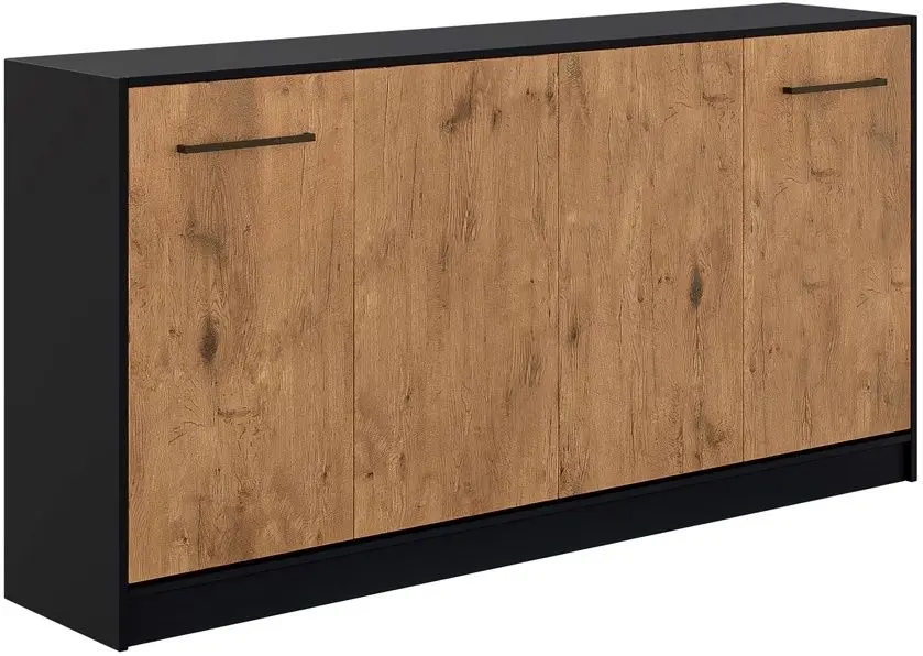 Кровать-трансформер откидная New Elegance Basic BS-P-H-90 Horizontal 90x200 (Black/Oak Lancelot)