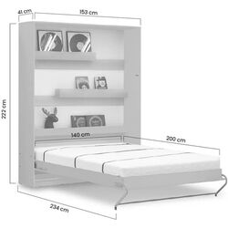 Pat-transformer rabatabil New Elegance Basic BS-P-V-140 Vertical 140x200 (White Matte) Thumb