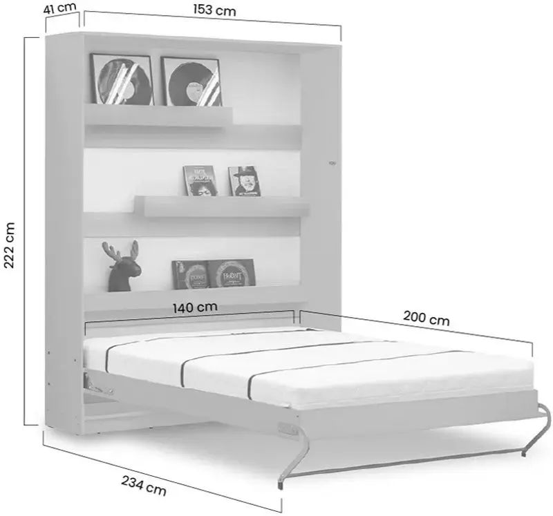 Pat-transformer rabatabil New Elegance Basic BS-P-V-140 Vertical 140x200 (White Matte)