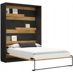 Кровать-трансформер откидная New Elegance Genius GS-P-V-120 Vertical 120x200 (Black/Oak Lancelot) Thumb