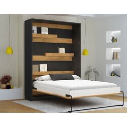 Pat-transformer rabatabil New Elegance Genius GS-P-V-B-140 Vertical cu masa 140x200 (Black/Oak Lancelot)