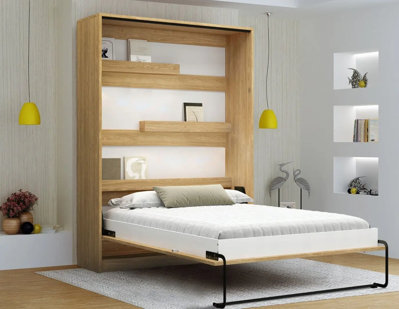 Pat-transformer rabatabil New Elegance Genius GS-P-V-B-140 Vertical cu masa 140x200 (Oiled Oak)