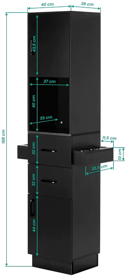 Consola de coafor Gabbiano Totem 154237 (Black) - 3
