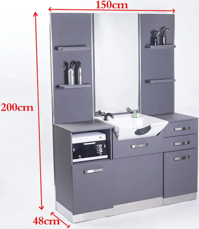 Consola de coafor cu lavoar Gabbiano B085 124725 (Grey)