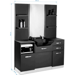 Consola de coafor cu lavoar Gabbiano B085B 153331 (Black) Thumb