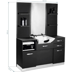 Consola de coafor cu lavoar Gabbiano B085W 132990 (Black) Thumb