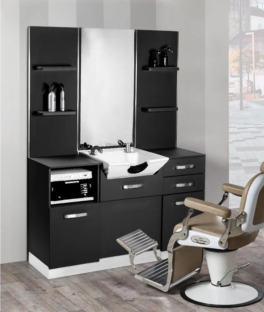 Consola de coafor cu lavoar Gabbiano B085W 132990 (Black)