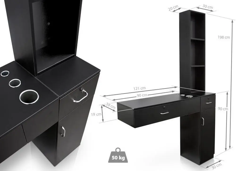 Консоль парикмахерская Quirumed 360-DP-6013 (Black) - 4