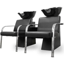 Fotoliu-scafa dublu pentru frizerie Quirumed 1174-CH7080-12 (Black) Thumb