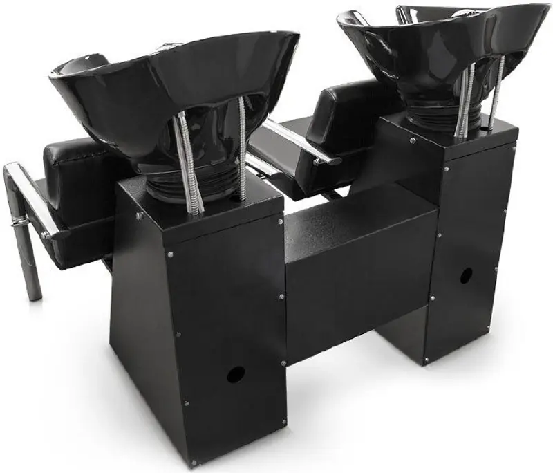 Fotoliu-scafa dublu pentru frizerie Quirumed 1174-CH7080-12 (Black) - 3