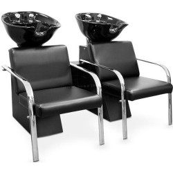 Fotoliu-scafa dublu pentru frizerie Quirumed 1174-CH7080-12 (Black)