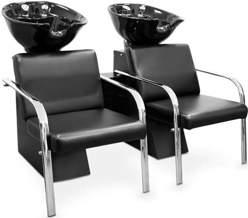 Fotoliu-scafa dublu pentru frizerie Quirumed 1174-CH7080-12 (Black)