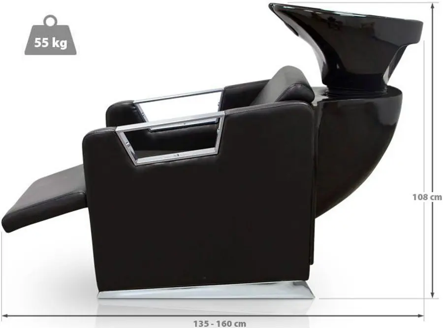 Кресло-мойка парикмахерская Quirumed 485-RJ-SM07-12 (Black) - 4