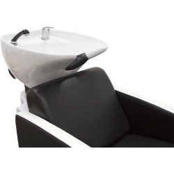 Fotoliu-scafa pentru frizerie Quirumed Bologna (Black/White) Thumb