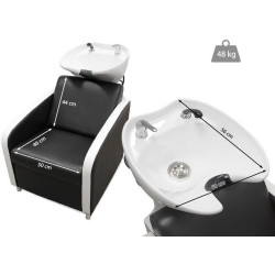 Fotoliu-scafa pentru frizerie Quirumed Bologna (Black/White) Thumb